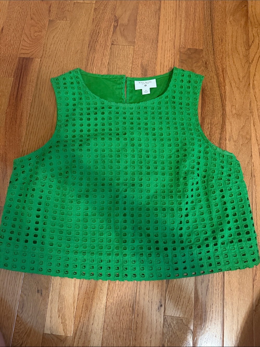 Kate Spade x Target Bright Green Eyelet Cropped Tank